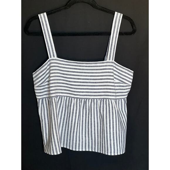 Lucky Brand Tops - Lucky Brand Linen Striped Crop Tank, Large, NWT, Summer, Beach, Lightweight